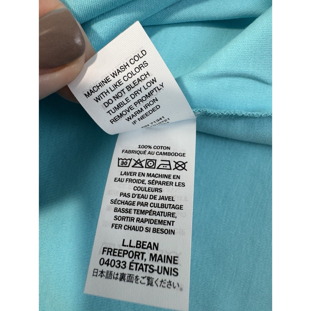 New LL BEAN Cool Teal 100% Cotton Short Sleeve T-Shirt Tee Crew Neck Women's XL - Picture 12 of 12